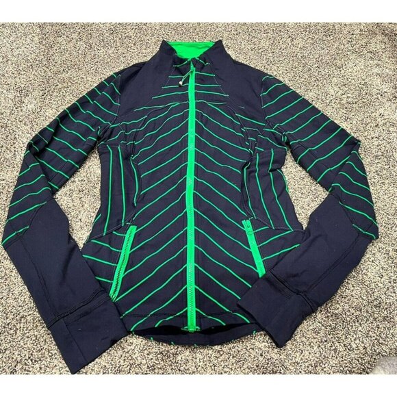 Lululemon Forme Jacket *Cuffins Slalom Stripe Inkwell Size 4 EUC - Picture 2 of 4